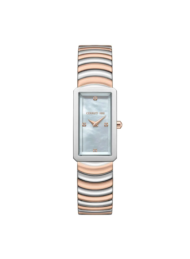 شيروتي 1881 Vallucciole 17mm White Mother-of-pearl Dial Quartz Analog Watch For Women