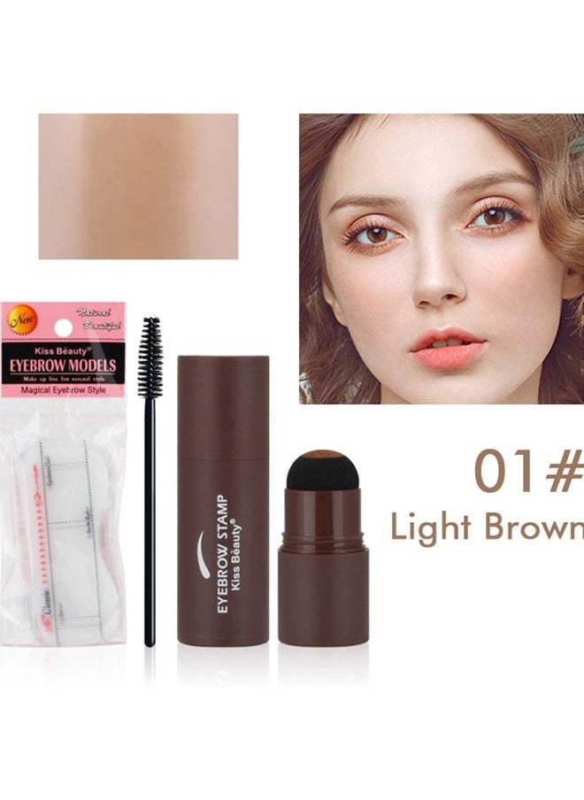 Kiss Beauty Eyebrow Stamp Stencil Kit, Professional Waterproof Adjustable Long Lasting Buildable Eyebrow Powder Stamp Makeup Tool with 10 Reusable Eyebrow Stencils  - Image 2