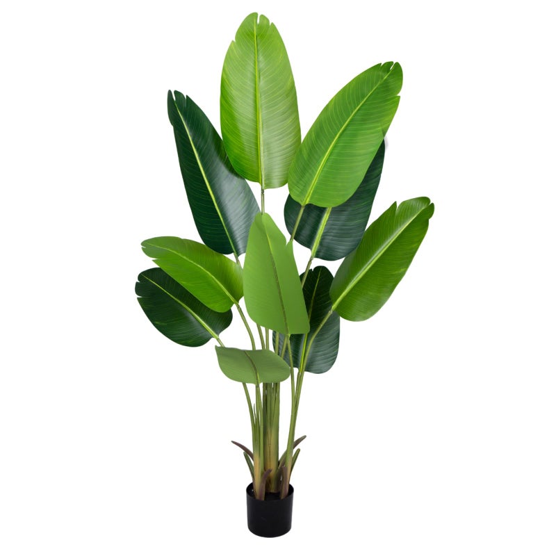 CETRD Artificial Bird of Paradise Plant 5.2Ft Fake Tropical Palm Tree with 10Trunks Faux Banana Leaf Trees in Pot for Home Indoor Outdoor Office Modern Decor Housewarming Giftï¼ˆ1Pcsï¼‰ - Image 1