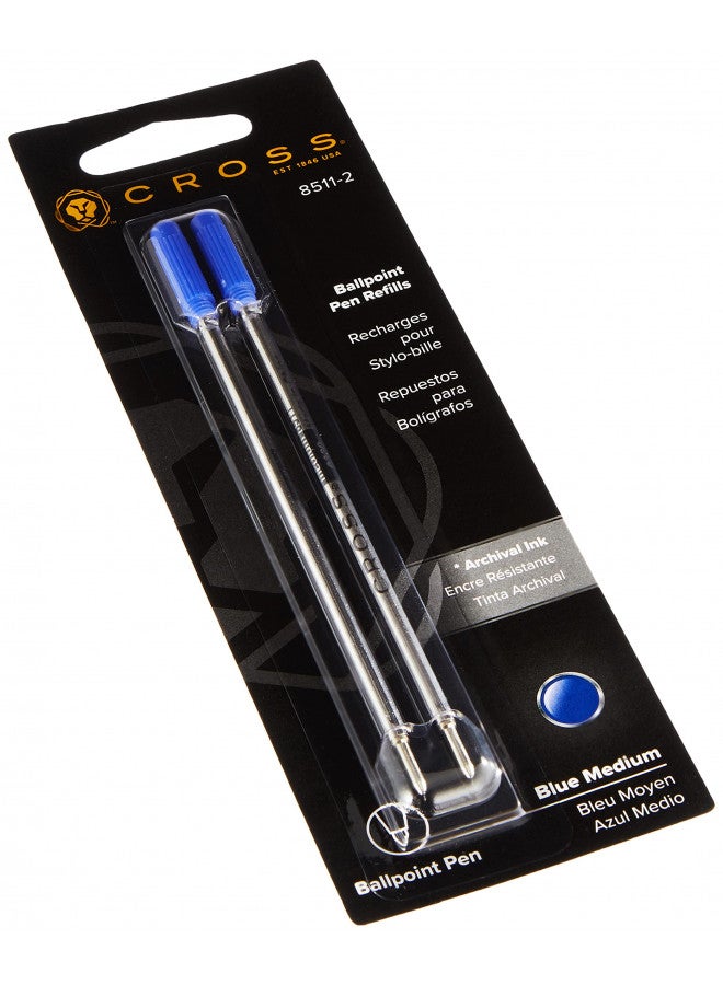 Cross 8511-2 Refills for Ballpoint Pens, Medium, Blue Ink, 2/Pack (85112) - Image 5