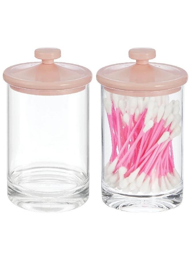 mDesign Small Modern Apothecary Storage Organizer Canister Jars - Acrylic Containers for Bathroom, Organization Holder for Vanity, Counter, Makeup Table, Lumiere Collection, 2 Pack, Clear/Light Pink - pzsku/ZF8F2FDBC56C05BD16B44Z/45/_/1693220223/1681176f-4879-4b10-a84b-ab9c41a0428b