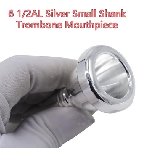 CashBeat 6 1/2AL Silver Small Shank Trombone Mouthpiece, Euphonium Mouthpiece for Superior Sound, Compatible with Baritone and Tenor Trombone, Brass Instrument Accessories - Image 2