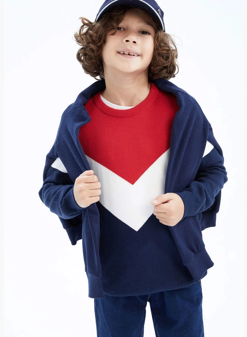 DeFacto Long Sleeve Block Colour Knitted Jumper