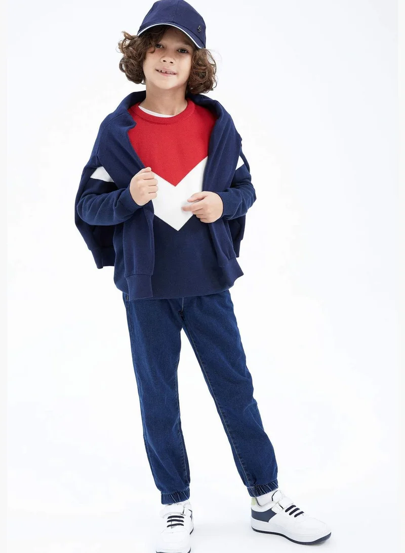 DeFacto Long Sleeve Block Colour Knitted Jumper