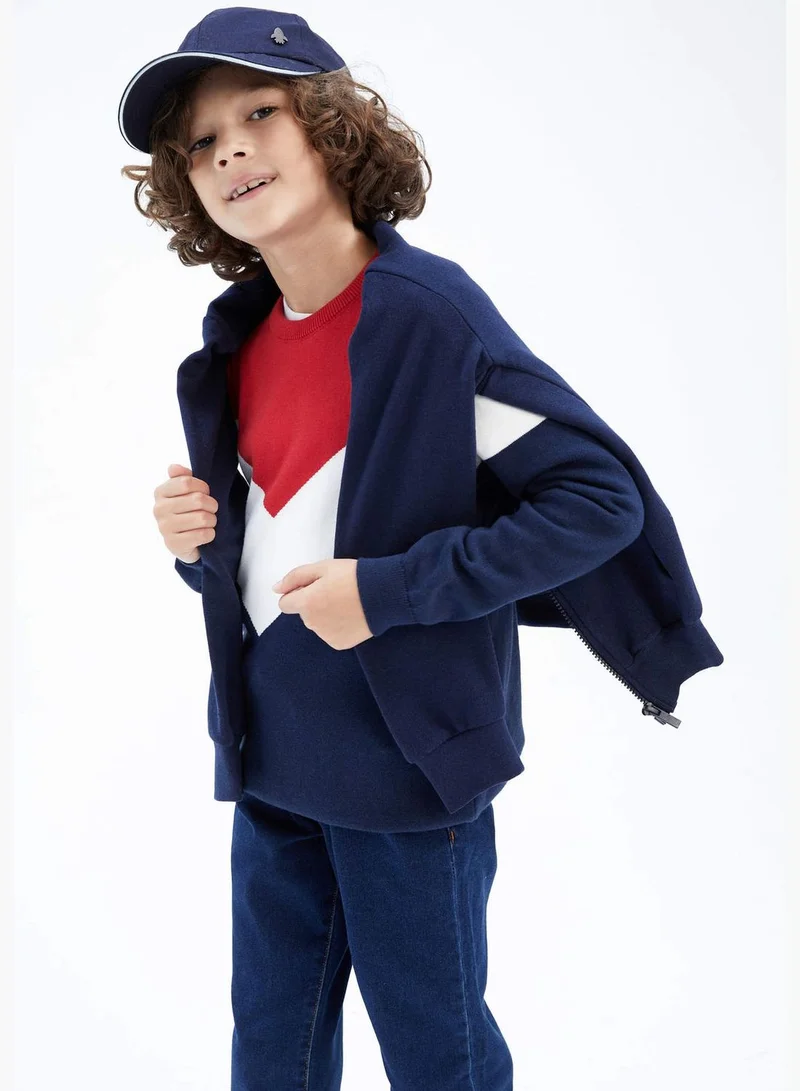 DeFacto Long Sleeve Block Colour Knitted Jumper
