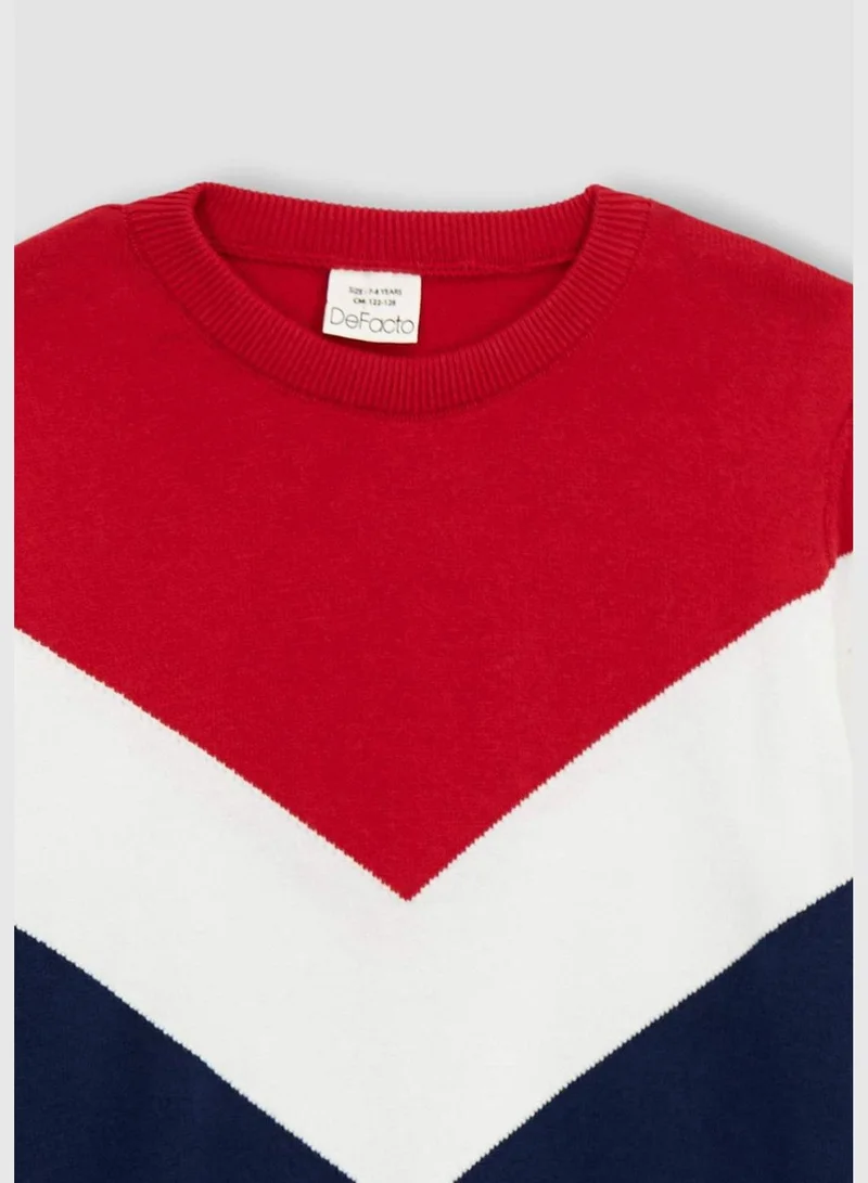DeFacto Long Sleeve Block Colour Knitted Jumper