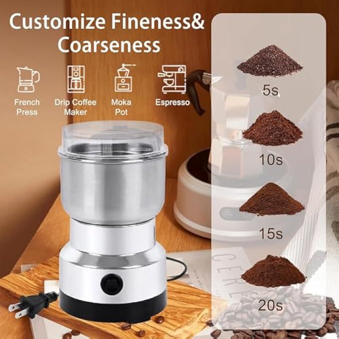 ECVV Household Electric Mill Grinder Machine Stainless Steel Electric Spice Coffee Nut Grain Grinder MultiFunction Crusher Mill Blender Kitchen Tool - Image 3