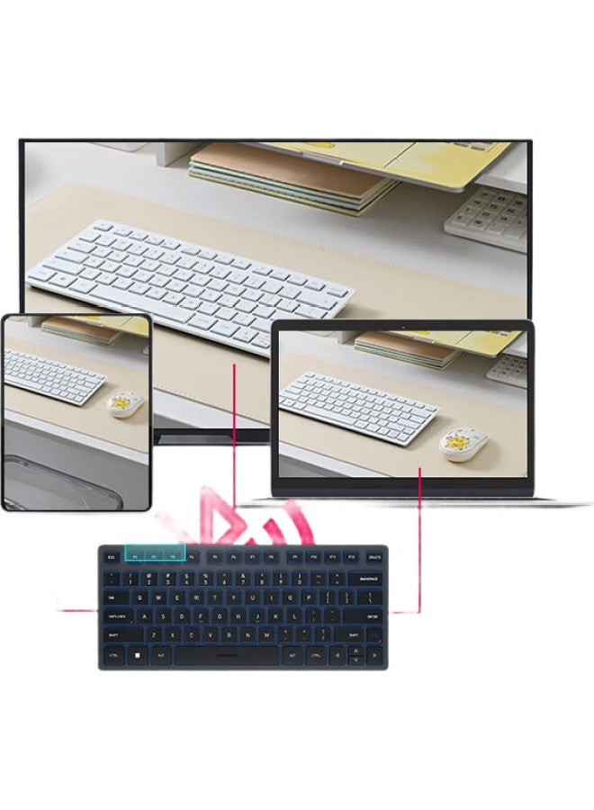 Cherry Kw7100 Mini Compact And Slim, Business Office Home Use, Portable Keyboard, Bluetooth Keyboard, Membrane Keyboard, Tequila Green - Image 1