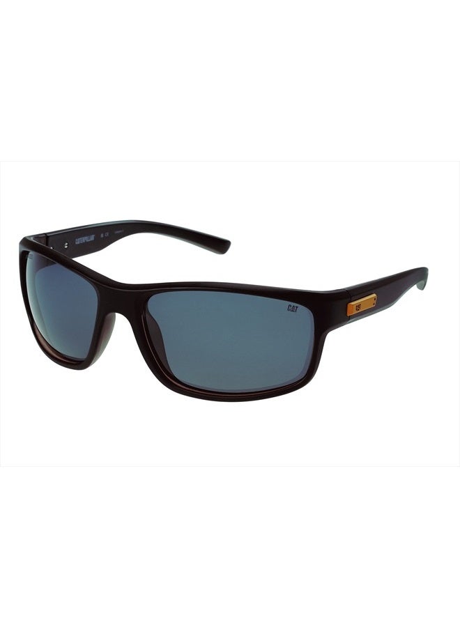 CAT 8019 Men's Polarized High Wrap Sunglasses, Matte Black, 63 mm - Image 1