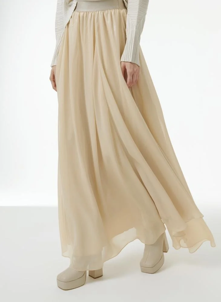 Leem  Elasticated Waist Asymmetric Skirt for Women | Best Price UAE
