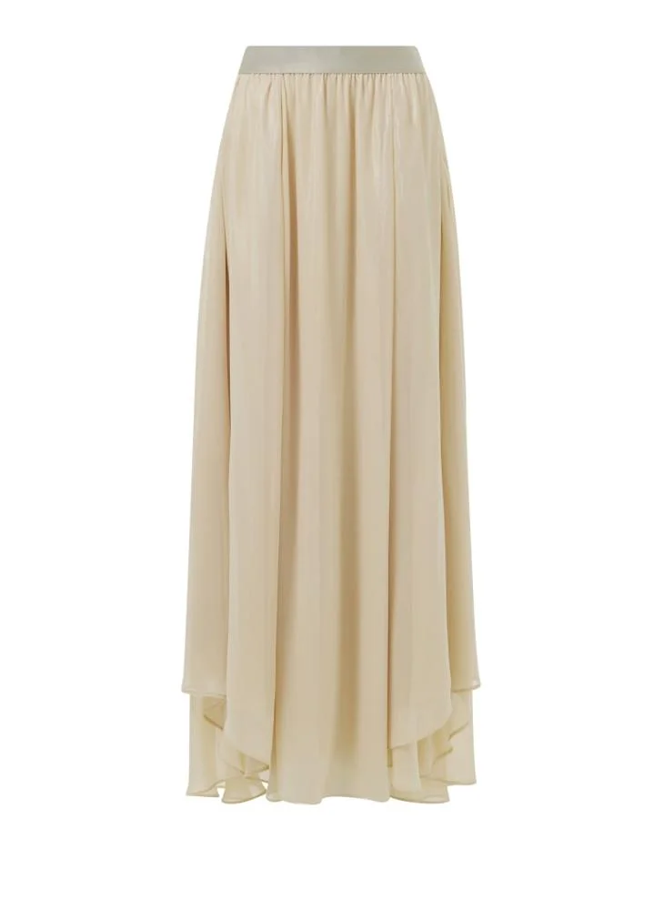 Leem  Elasticated Waist Asymmetric Skirt for Women | Best Price UAE