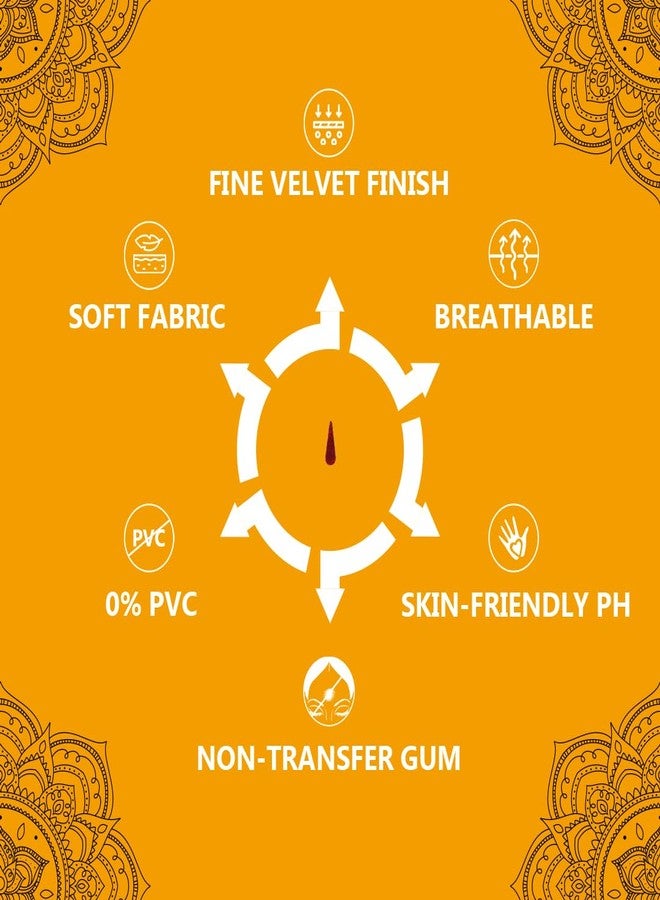 Eyetex Pallavi Sticker Bindi/Pottu|Gopi/Tilak|Aloe Vera & Papaya Extracts|Breathable Non-Irritating Velvet Fabric|G7|Maroon|20 Flaps - Image 3