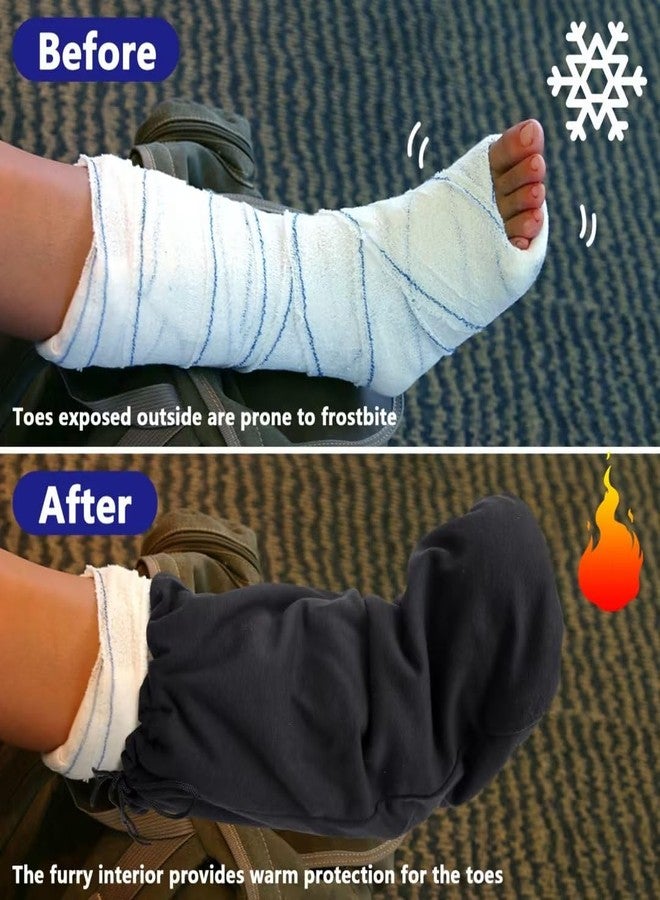 Shupakul 21 x 12.5 Inch Leg Cast Cover- Below the Knee Leg Cast Sock Cover- Adjustable Drawstring Foot Cast Sleeve- Warm Plaster Stocking Protective for Women Men Foot Leg Ankle Protection - Image 4