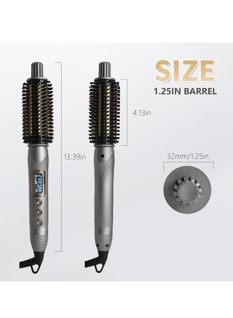 Curling Iron Brush,1.25 Inch Curling Thermal Brush,Professional Anti-Scald Instant Heated Round Brush for Blowout Look,1 1/4 Inch Curling Comb,Hair Curler Hot Brush Styler for Short Long Hair