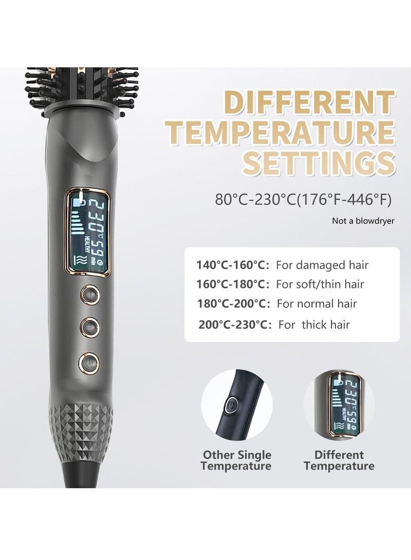 Curling Iron Brush,1.25 Inch Curling Thermal Brush,Professional Anti-Scald Instant Heated Round Brush for Blowout Look,1 1/4 Inch Curling Comb,Hair Curler Hot Brush Styler for Short Long Hair