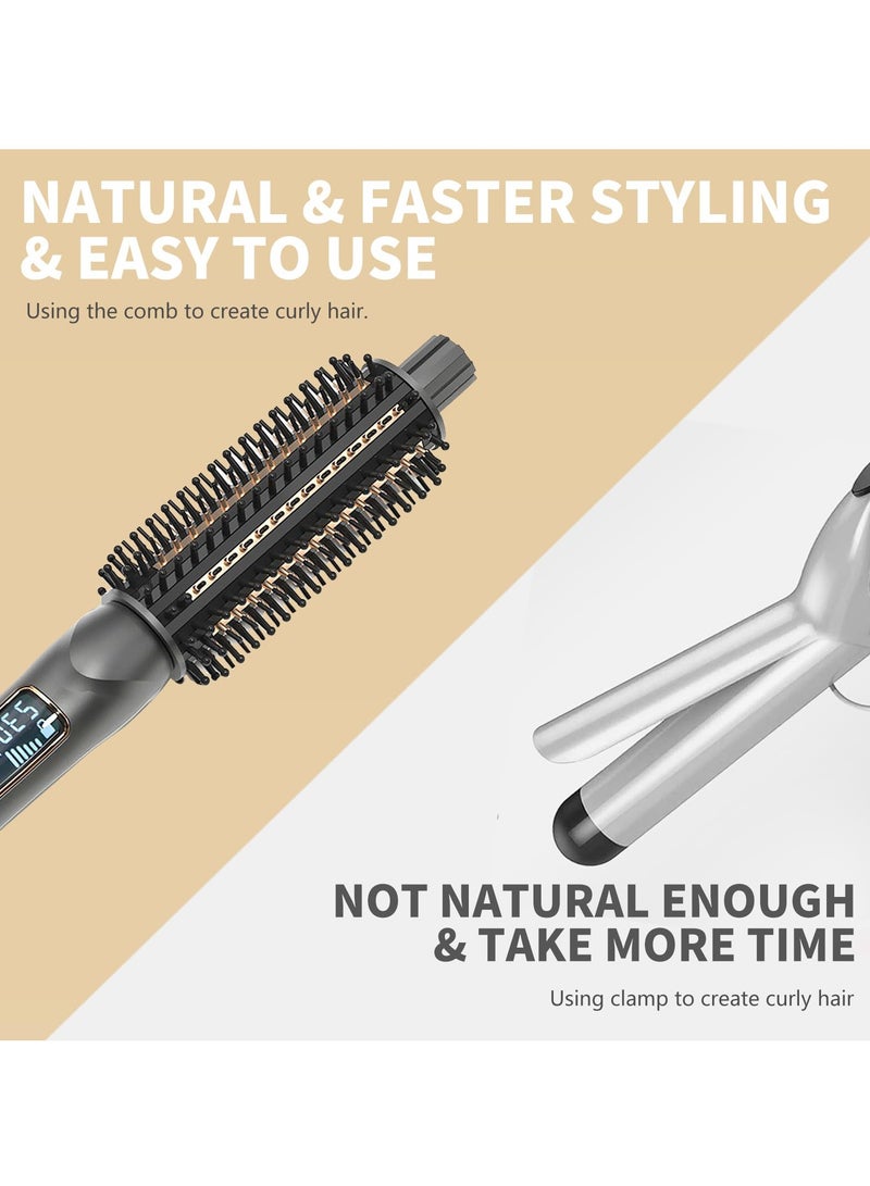 Curling Iron Brush,1.25 Inch Curling Thermal Brush,Professional Anti-Scald Instant Heated Round Brush for Blowout Look,1 1/4 Inch Curling Comb,Hair Curler Hot Brush Styler for Short Long Hair