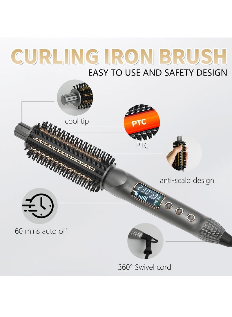 Curling Iron Brush,1.25 Inch Curling Thermal Brush,Professional Anti-Scald Instant Heated Round Brush for Blowout Look,1 1/4 Inch Curling Comb,Hair Curler Hot Brush Styler for Short Long Hair