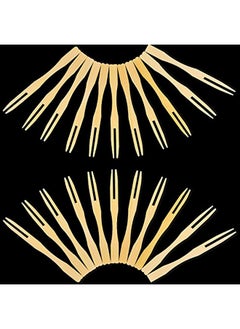 Jovitec Jovitec 2 Packs Total Bamboo Forks 3.5 Inches Mini Appetizer Forks Toothpicks for Appetizer Double Prong Appetizer Cocktail Forks Mini Food for Party Fruit Charcuterie Accessories  - Image 5