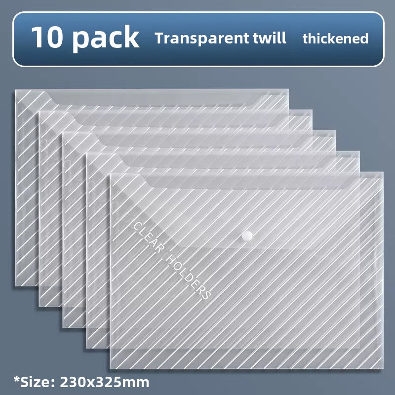 Transparent A4 Document Bag Large Capacity 10 transparent twill/thickened