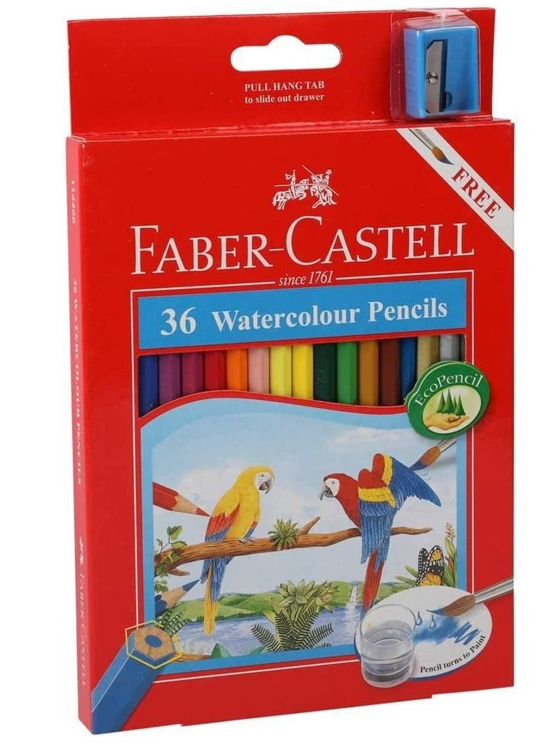 أقلام ألوان مائية متعددة الألوان، 36 قطعة