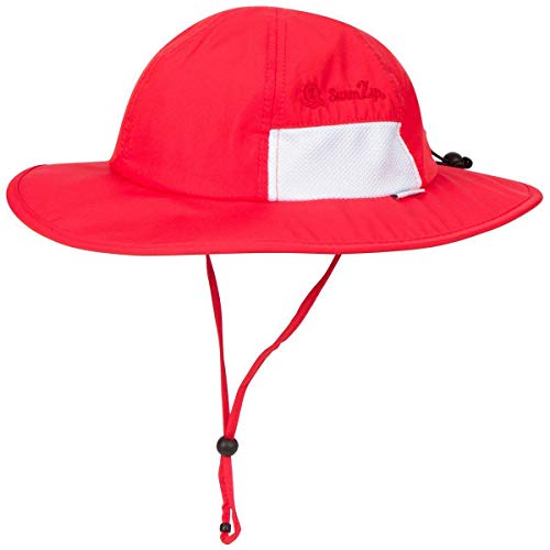SwimZip Wide Brim Sun Hat | UPF 50+ Protection for Baby, Toddler, and Kids Red - Image 1