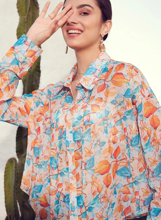 STREET 9 Floral Printed Casual Shirt for Women