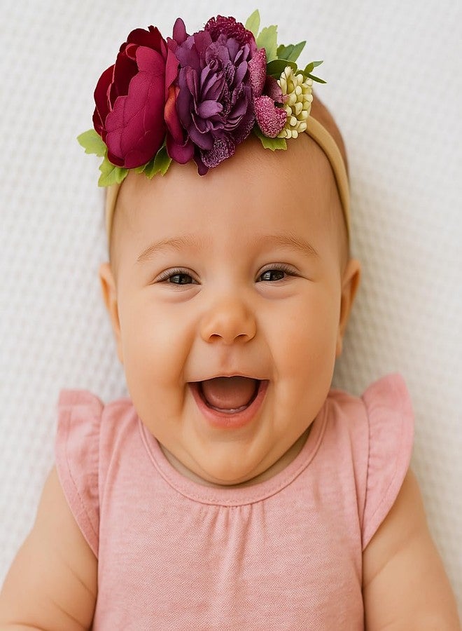 FAIRYTALE Floral Baby Headwear Soft Stretchable Elastic Headbands For Girls. - Image 2
