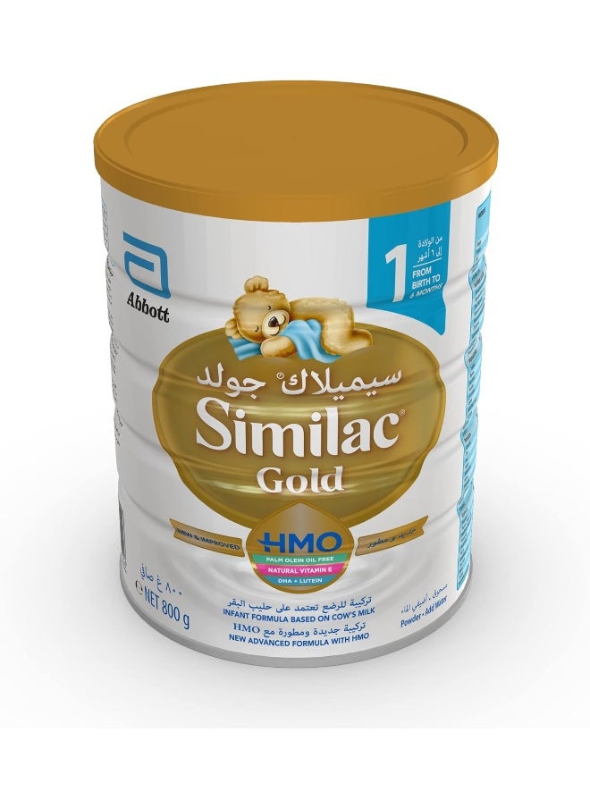 Similac - Gold 1 New Advanced Infant Formula With HMO From 0-6 Months 800g - Image 1