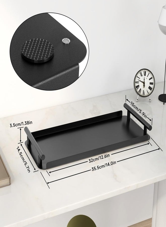 FEILERN Toilet Paper Basket, Stainless Steel Toilet Tank Tray with Handle for Organizing - Toilet Paper Basket Storage for Toilet Tank, Bathroom, Kitchen Counter (Black) - Image 5