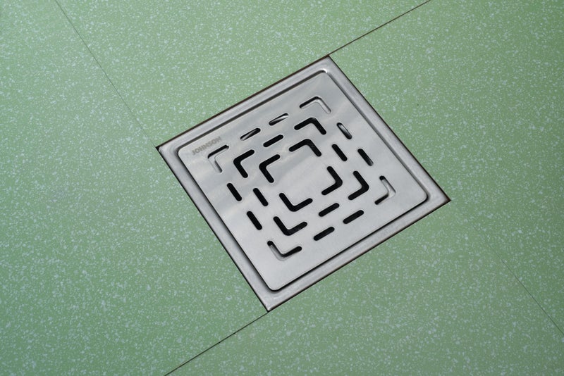 Johnson Bathrooms Johnson Curl 6x6 inches Square Floor Drain | SS304 Grade Floor Trap Jali/Drain Cover| Anti-Rust, Matt/Satin Finish | 2 Year Warranty(T3081S2 - Stainless Steel) - Image 5