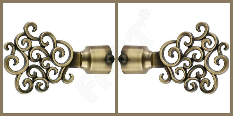 FAST FAST CB30 Curtain FinialCurtain Rod FinialCurtain AccessoriesCurtain Rod End Cap Pack of 2pcs BrassGoldYellow - Image 1