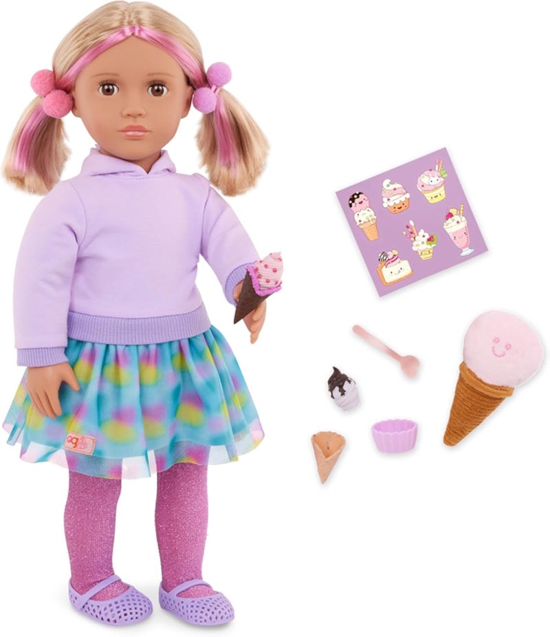 Barbie Our Generation – 18-inch Doll – Lifelike Brown Eyes & Blonde Hair – Ice Cream-Themed Outfit & Accessories – Pretend Play – Toys for Kids Ages 3 Years & Older – Andy
