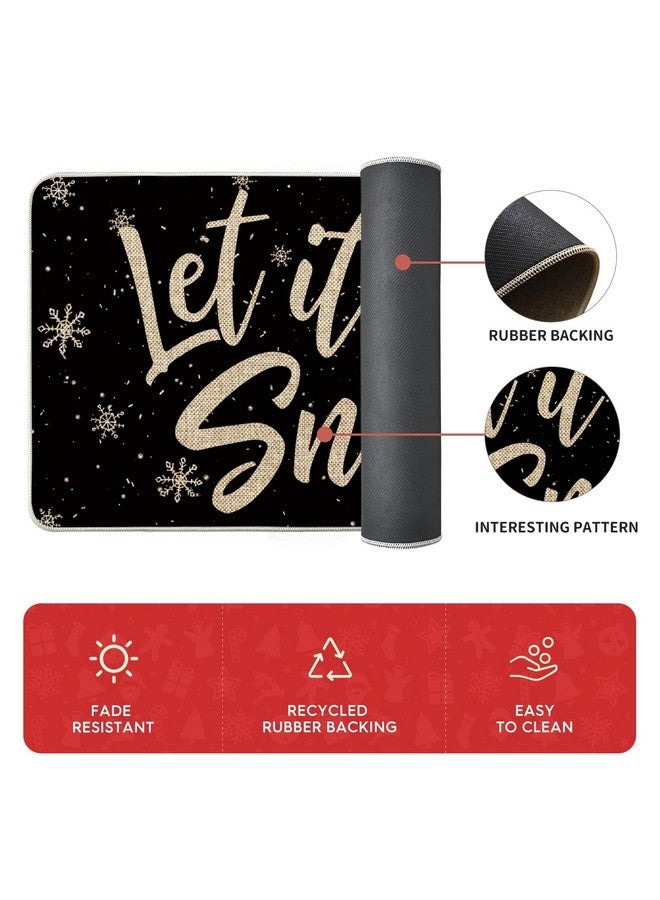 Artoid Mode Let It Snow Snowflake Snowman Light Christmas Decorative Kitchen Mats Set of 2, Home Party Low-Profile Kitchen Rugs - 17x29 and 17x47 Inch - Image 5