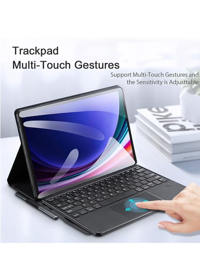JAJEEK Keyboard Case for Samsung Galaxy Tab S9 Plus 12.4 Inch 2023 – Premium PU Leather Cover, Detachable Bluetooth Keyboard with Smart Touchpad, Magnetic Adsorption – Slim, Stylish Protection & Enhanced Productivity - Image 4
