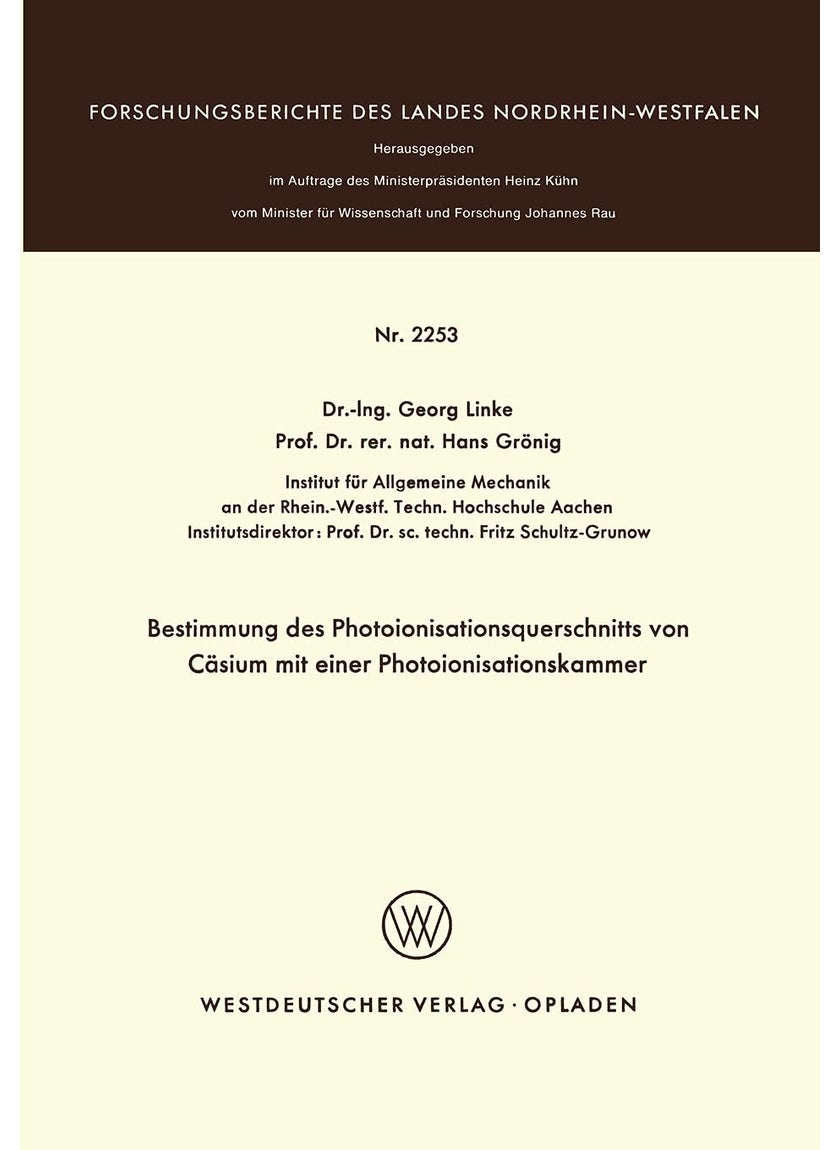 Bestimmung des Photoionisationsquerschnitts von Cäsium mit einer Photoionisationskammer 
