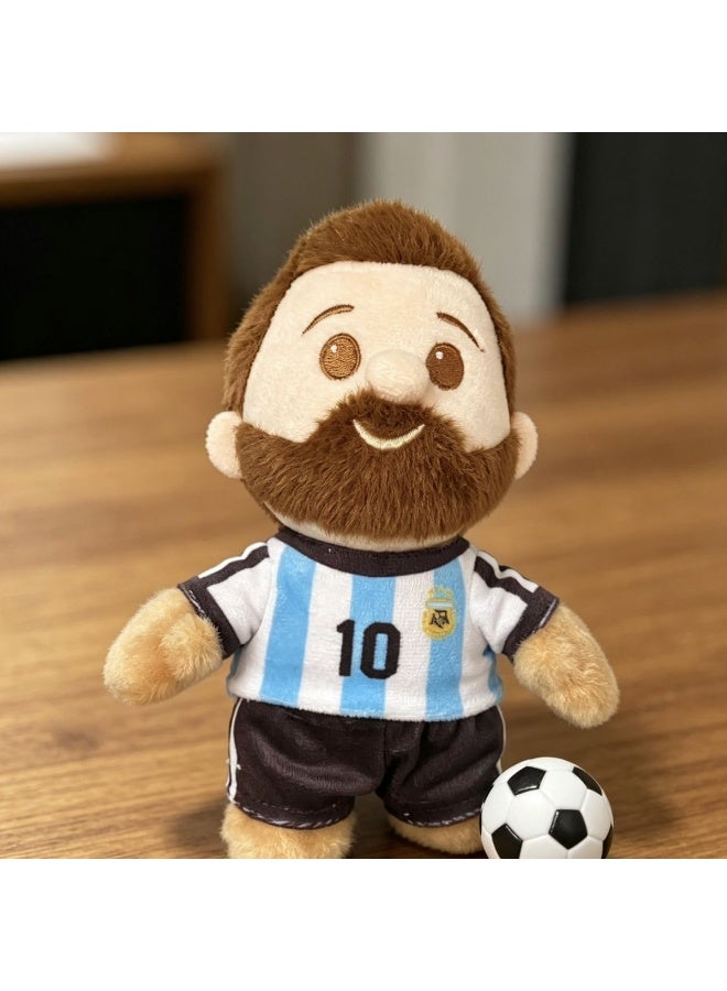 دمية ناعمة على شكل ميسي (18 سم)، دمية مشجع بالرقم 10 لمنتخب الأرجنتين - Image 2