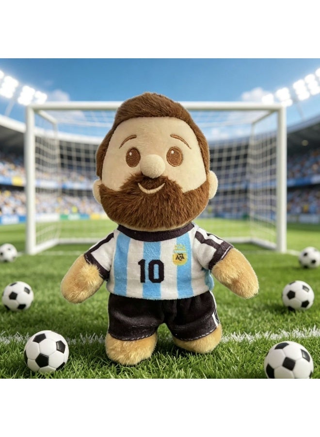 دمية ناعمة على شكل ميسي (18 سم)، دمية مشجع بالرقم 10 لمنتخب الأرجنتين - Image 5