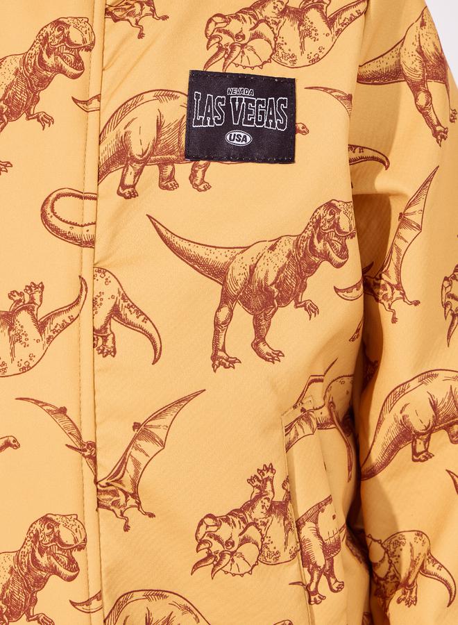 Styli Dinosaur Print Thermal Lined Hooded Jacket  - Image 3