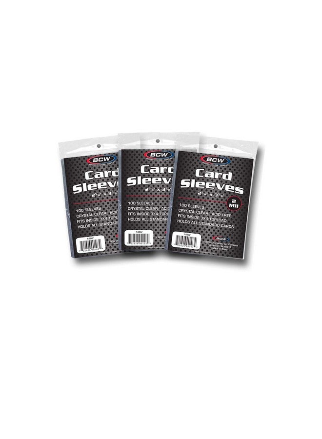 BCW 300 Bcw Brand Soft Card Sleeves Penny Sleeves (3 Packs) Standard Size 2 5 8 X 3 5 8 - Image 1