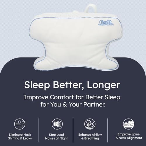 Contour CPAPMax 3-in-1 Adjustable CPAP Comfort Pillow for Side, Back or Stomach Sleepers to Reduce Air Leaks, Dryness & Mask Discomfort - Works with All Mask Types - Image 2