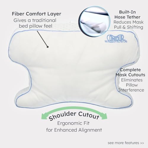 Contour CPAPMax 3-in-1 Adjustable CPAP Comfort Pillow for Side, Back or Stomach Sleepers to Reduce Air Leaks, Dryness & Mask Discomfort - Works with All Mask Types - Image 3