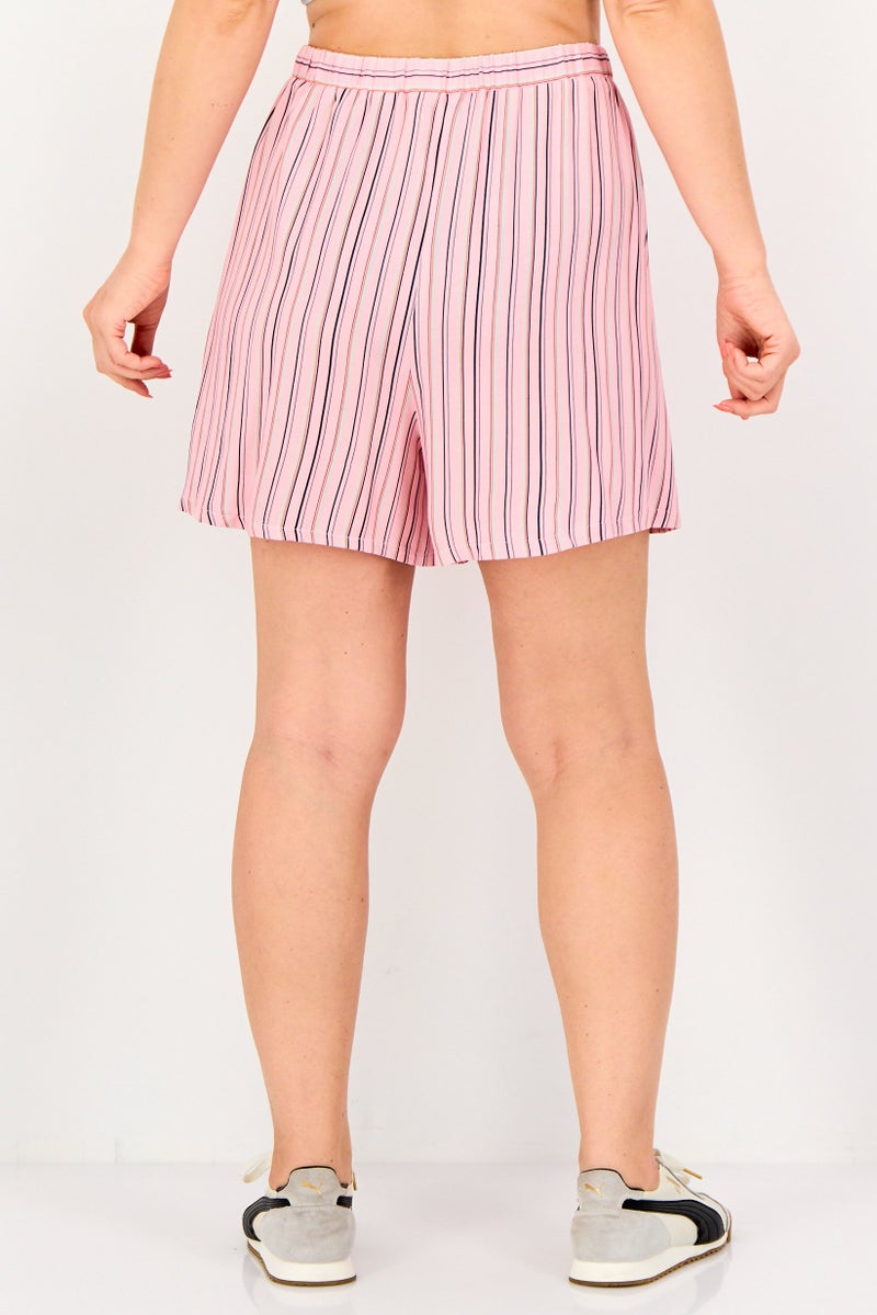DOROTHY PERKINS Women Striped Basic Shorts, Pink - Image 3