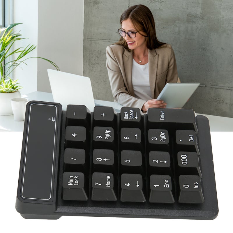Wireless Number Pad 19 Keys 2.4GHz Wireless Portable Ergonomic Design Waterproof Lightweight Numeric Keypad - Image 1