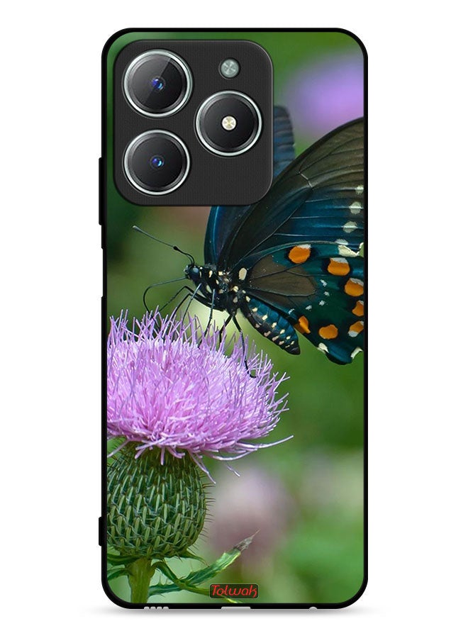 Tolwak غطاء حماية Realme C63 4G مع فراشة جالسة على زهرة - Image 1