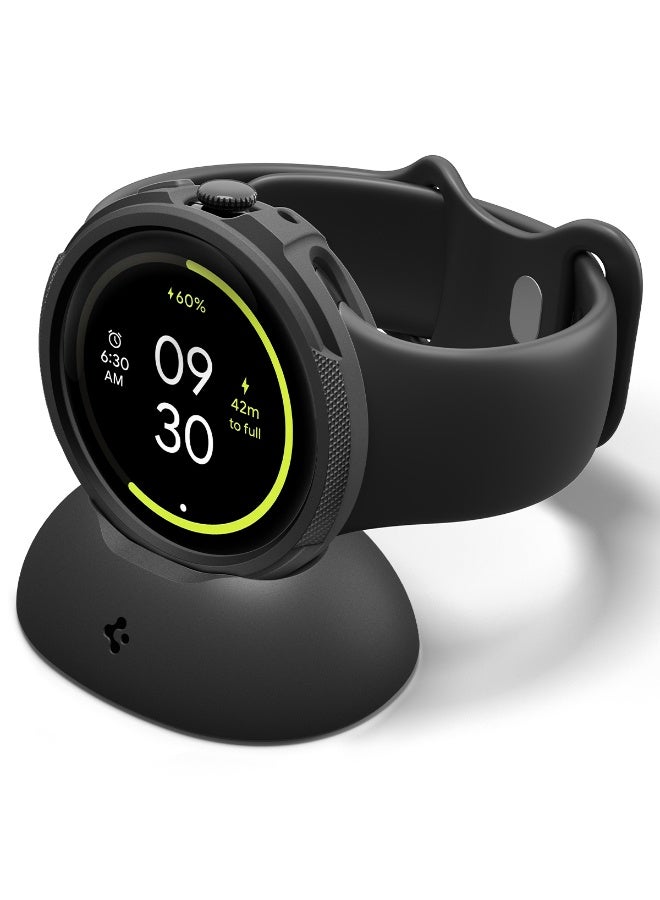 Spigen Liquid Air for Pixel Watch 4 (45mm) Case with Charger Stand Anti-Scratch Protective Soft TPU Cover (2025) - Matte Black - Image 1