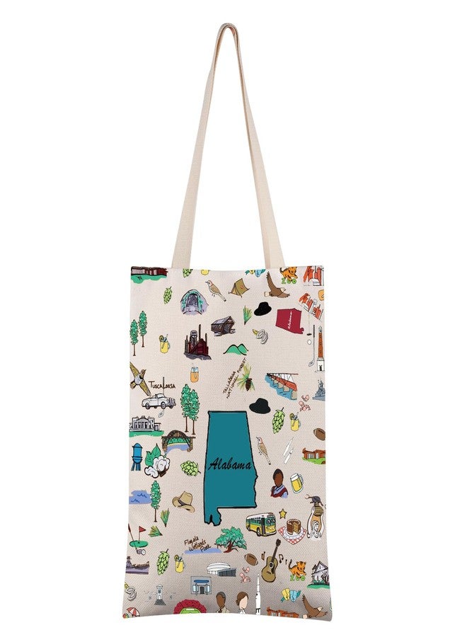 FEELMEM Alabama Travel Gift Alabama Vacation Canvas Tote Bag Alabama Trip Souvenir Shoulder Bag Alabama Merchandise - Image 1