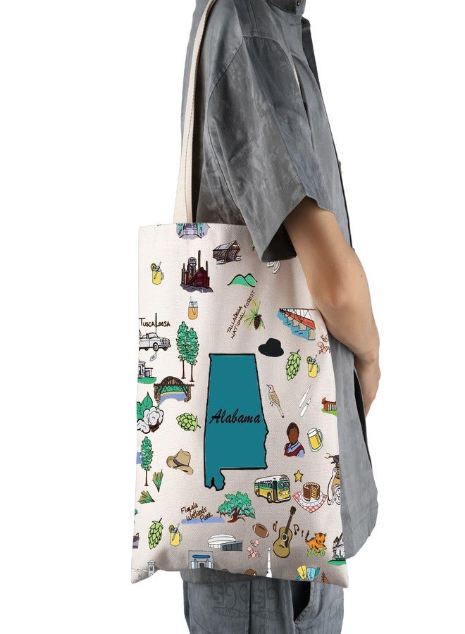 FEELMEM Alabama Travel Gift Alabama Vacation Canvas Tote Bag Alabama Trip Souvenir Shoulder Bag Alabama Merchandise - Image 4