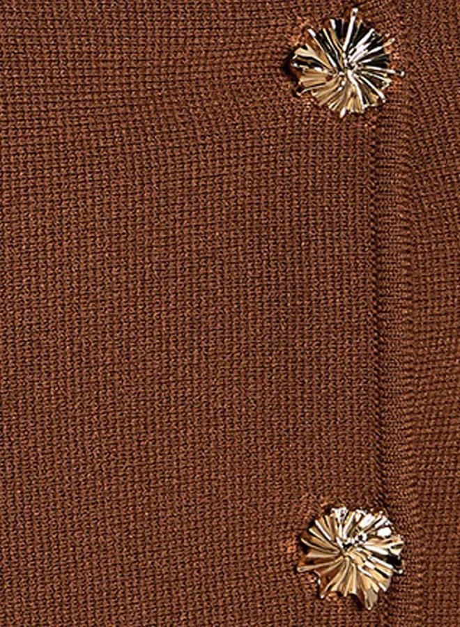 Iconic Iconic Peplum Top with Buttoned Placket