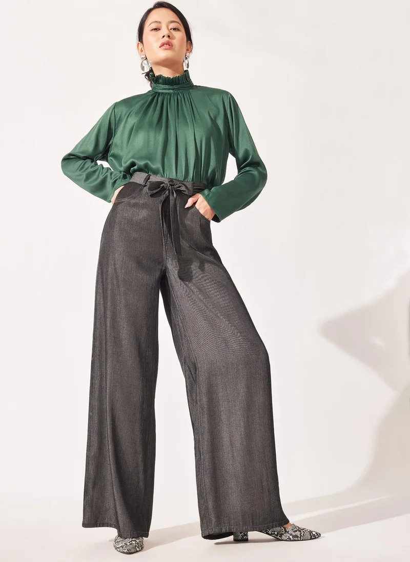 The Label Life Charcoal Belted Pants