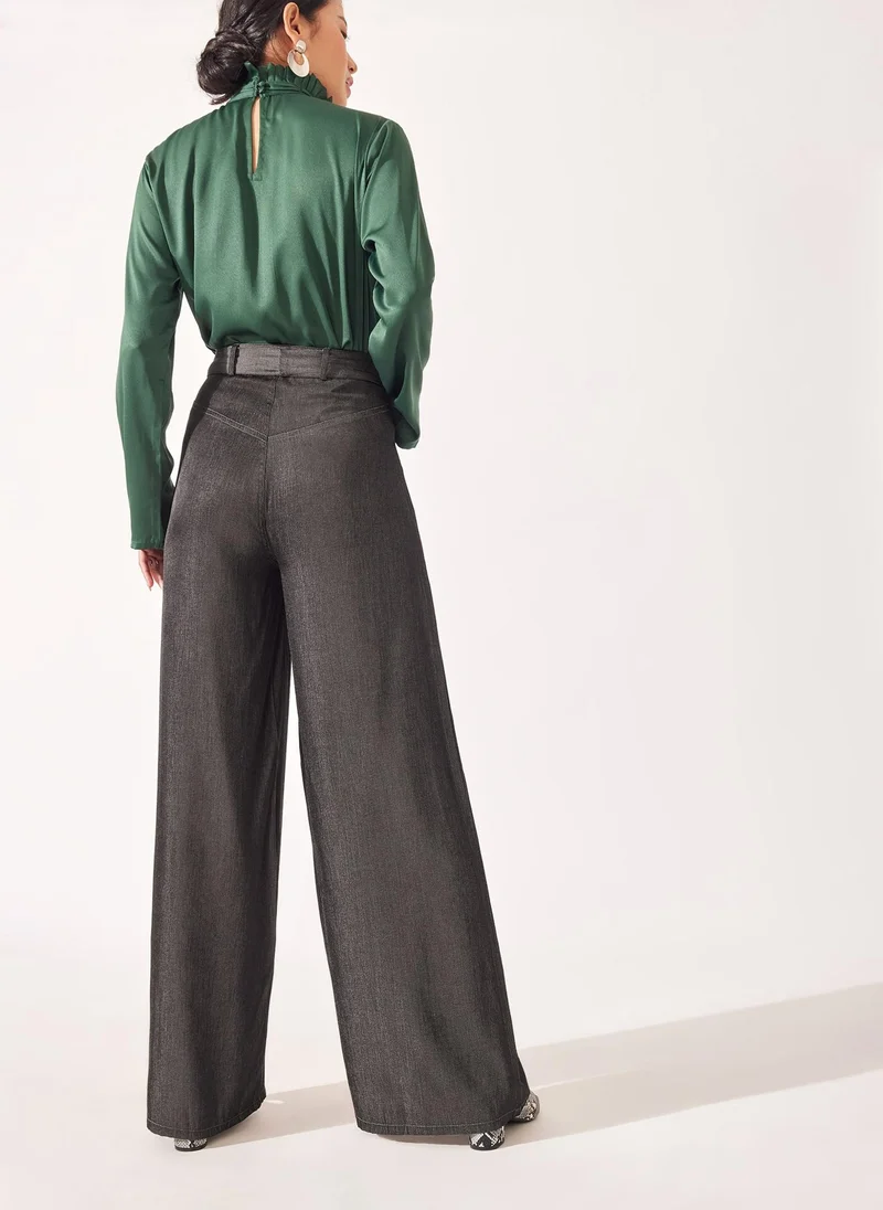 The Label Life Belted Wide-Leg Pants